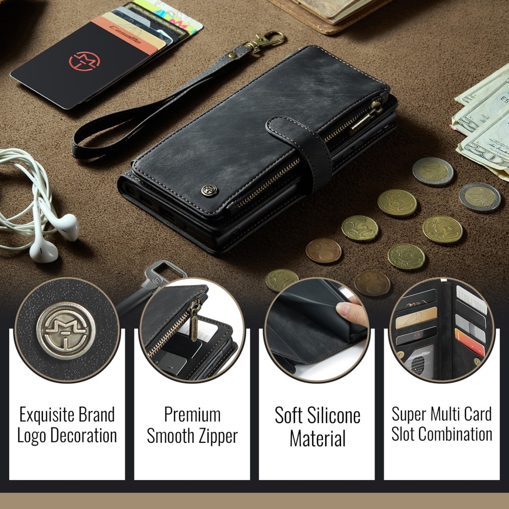 Zipper Wallet Samsung Galaxy A56 Musta