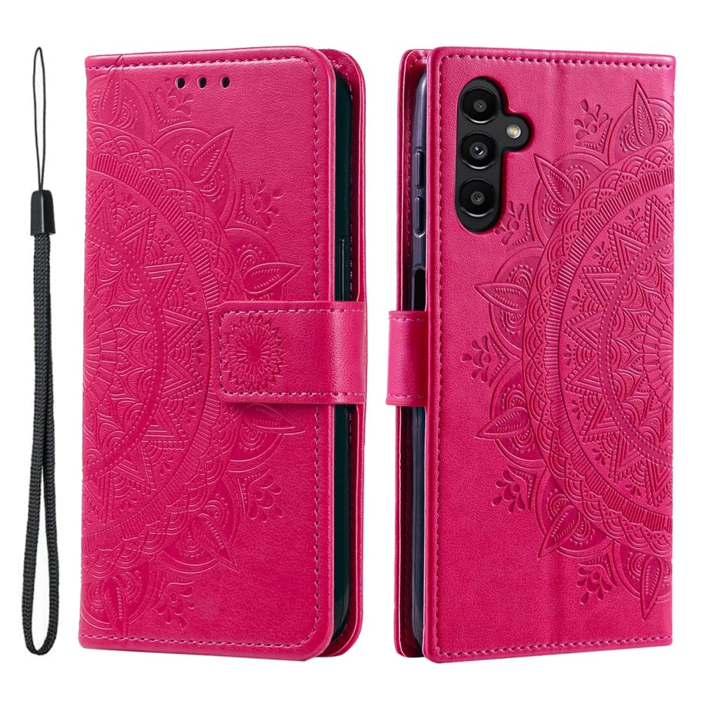 Nahkakotelo Mandala Samsung Galaxy A26 Cerise