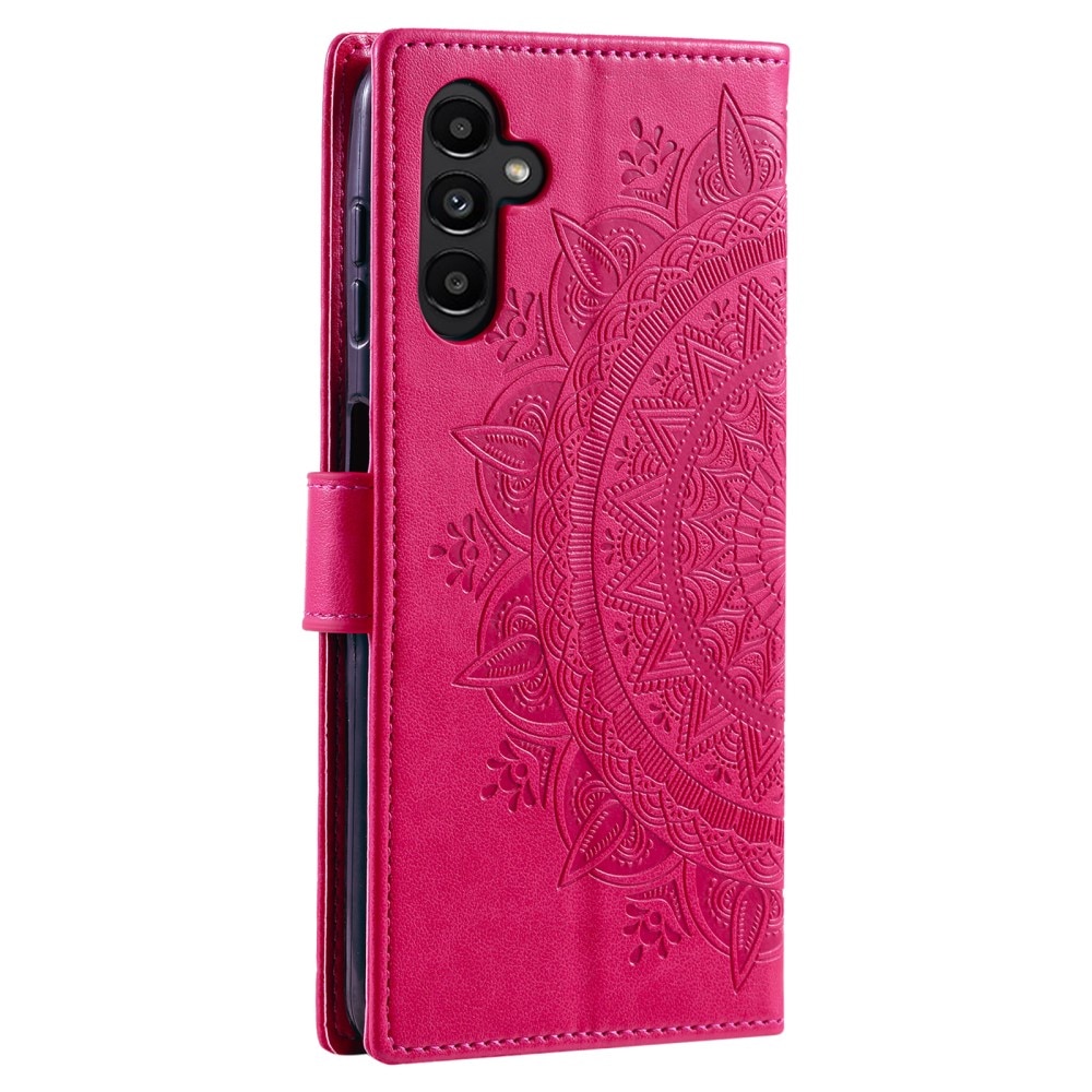 Nahkakotelo Mandala Samsung Galaxy A26 Cerise