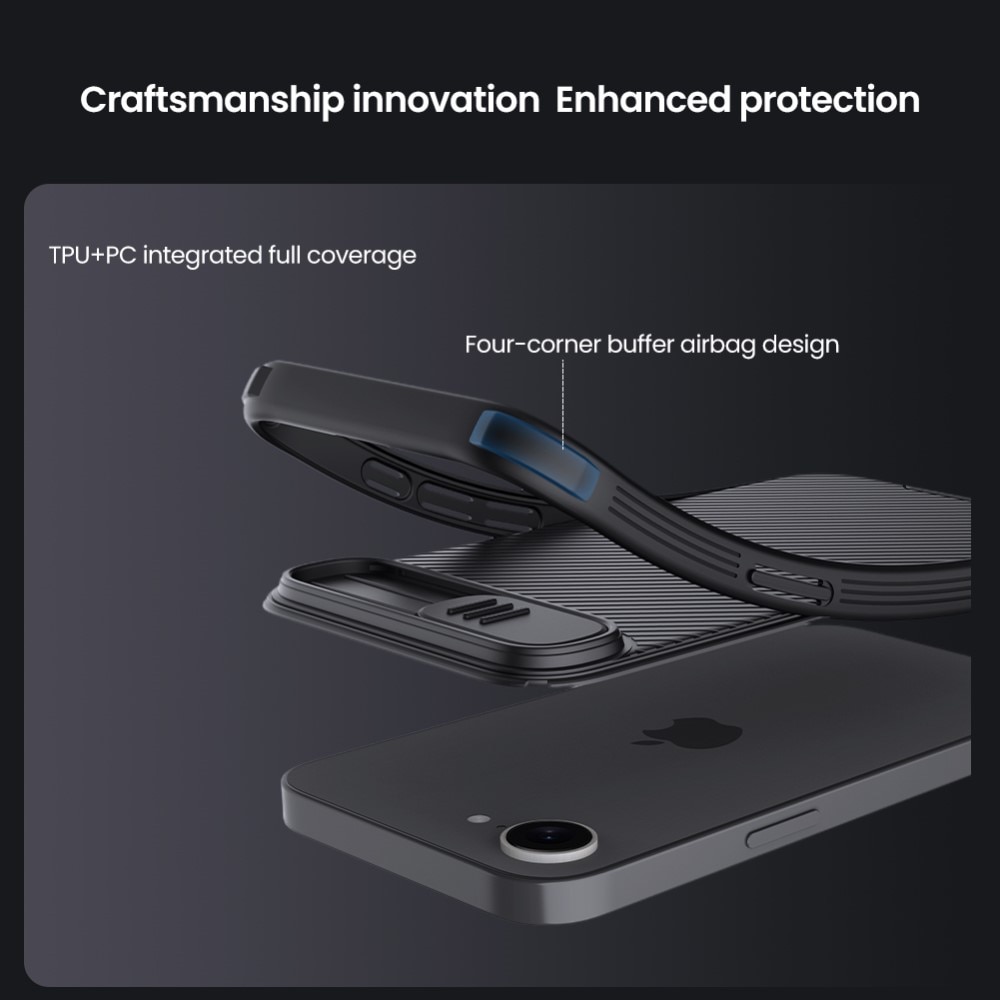 CamShield Kuori iPhone 16e Musta