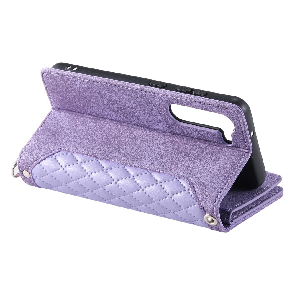 Lompakkolaukku Samsung Galaxy S23 Quilted Liila