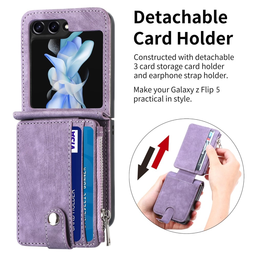 Suojakotelo Zipper Multi-slot Samsung Galaxy Z Flip 6 liila