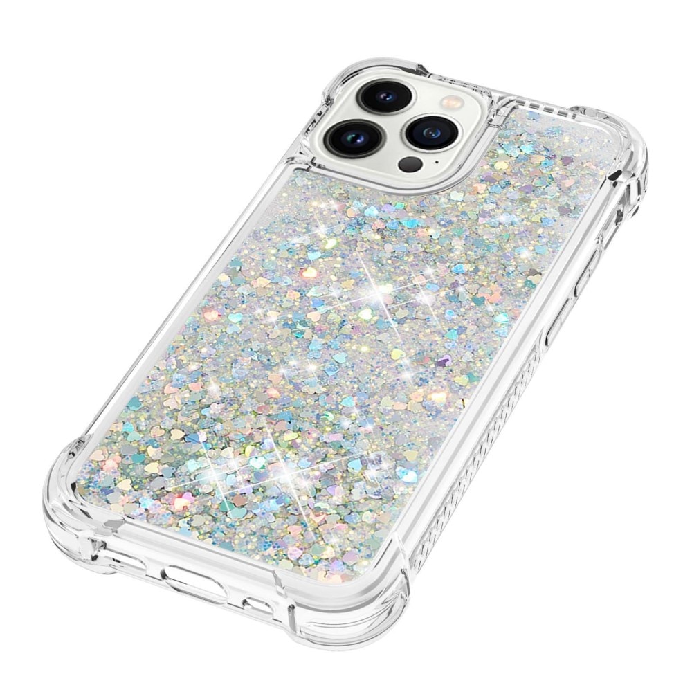 Glitter Powder TPU Kuori iPhone 15 Pro hopea