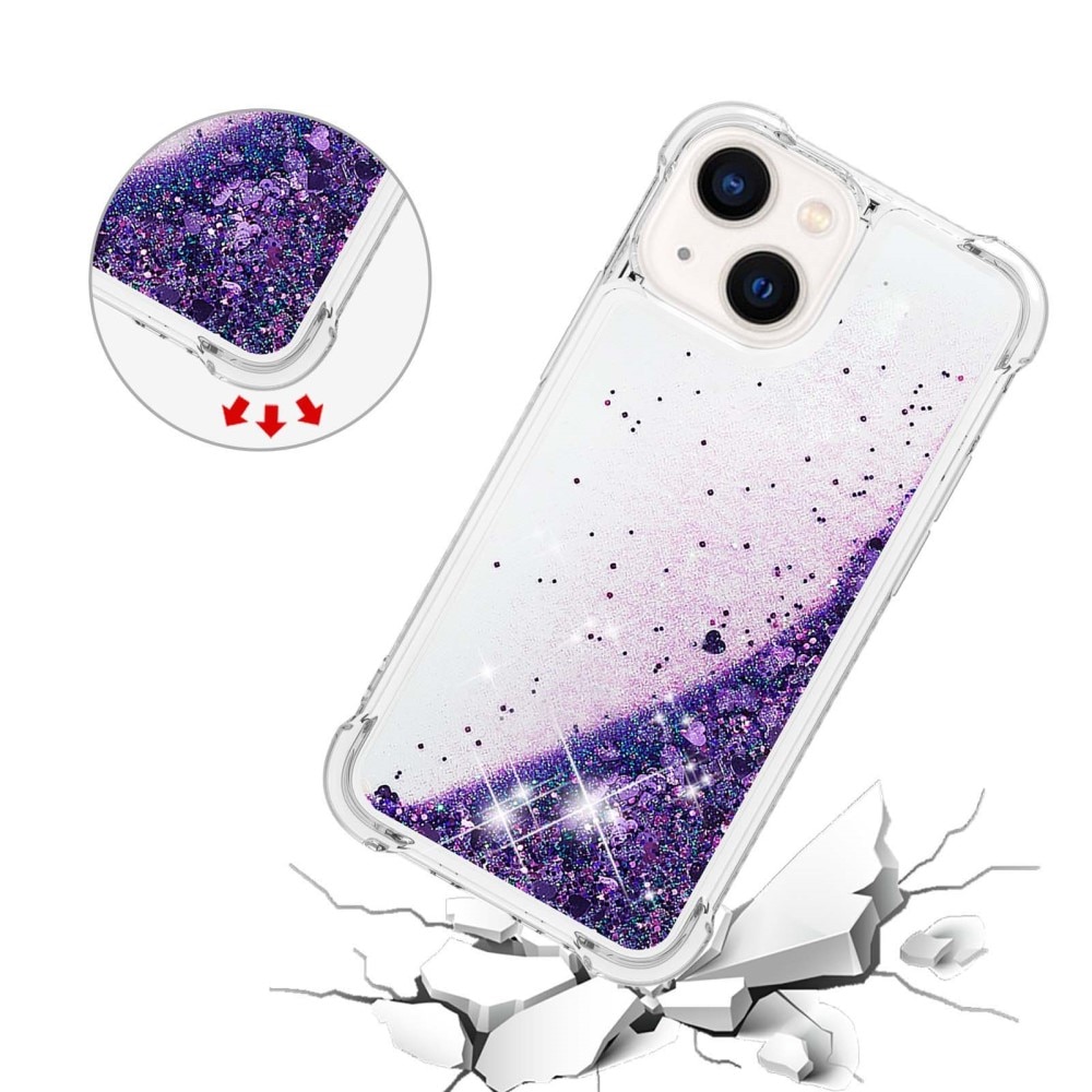 Glitter Powder TPU Kuori iPhone 15 liila