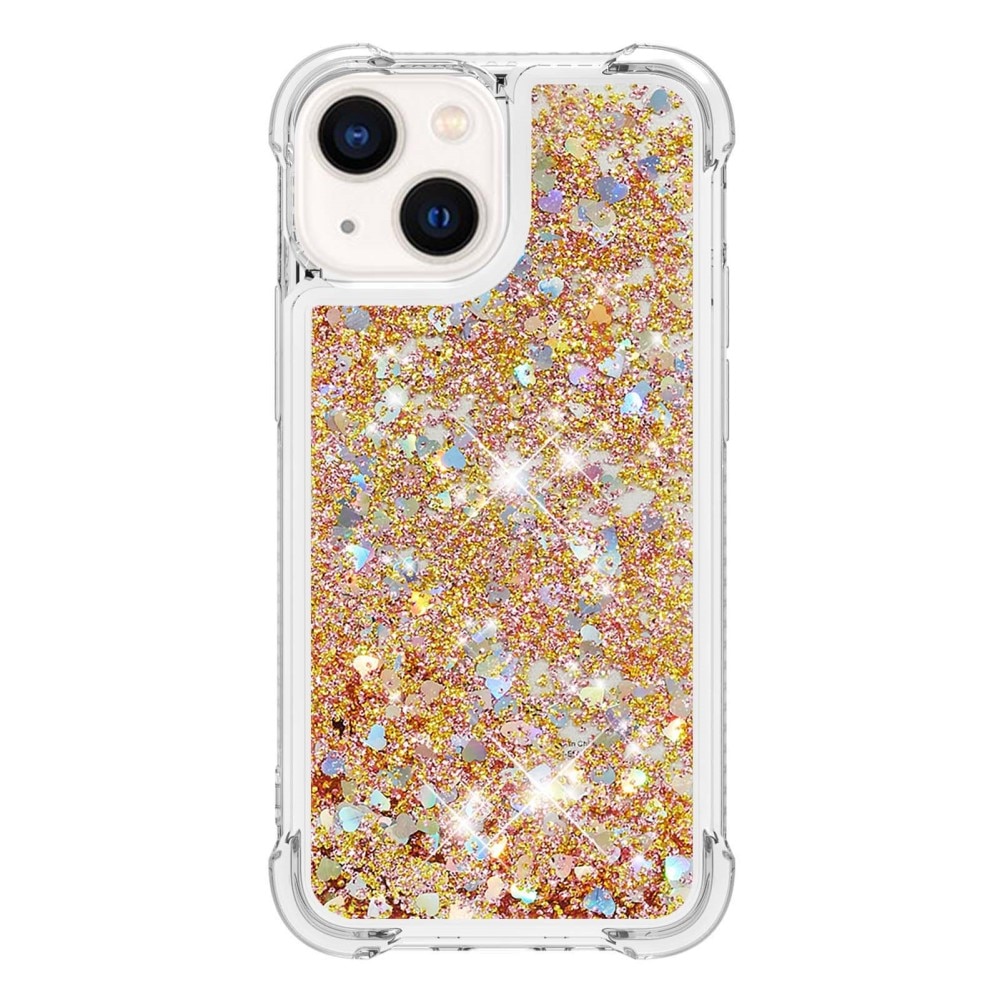 Glitter Powder TPU Kuori iPhone 15 kulta