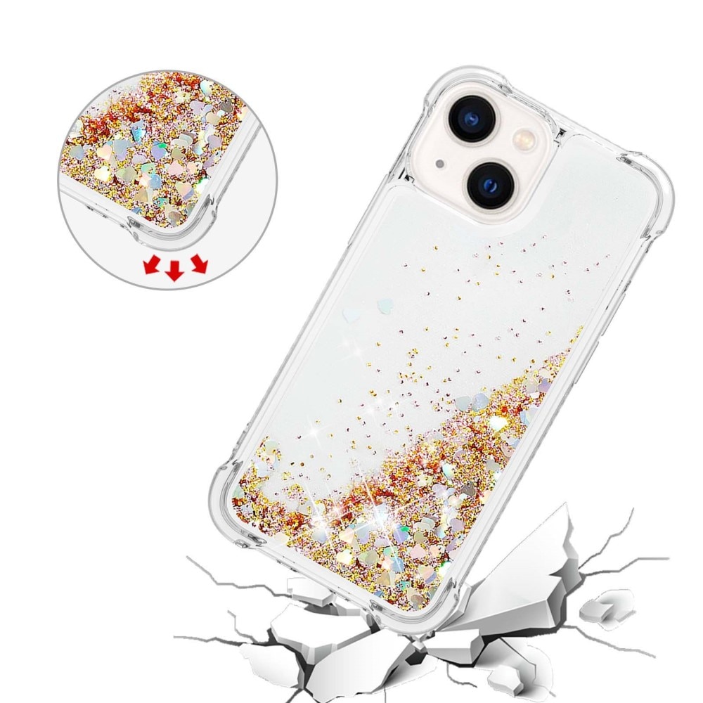 Glitter Powder TPU Kuori iPhone 15 kulta