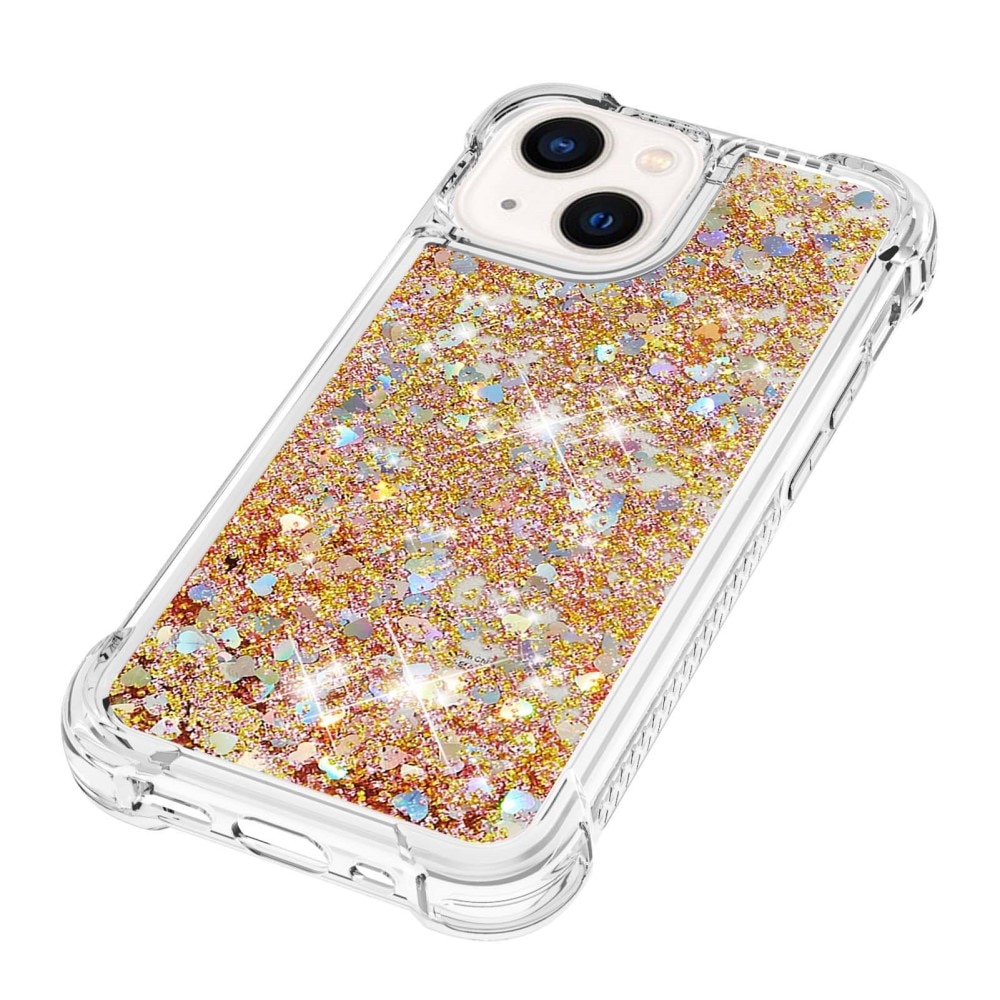 Glitter Powder TPU Kuori iPhone 15 kulta