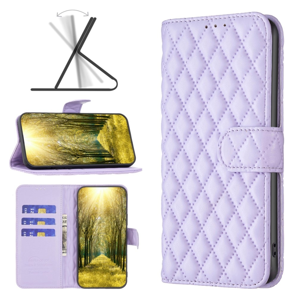 Lompakkokotelot iPhone 15 Quilted liila