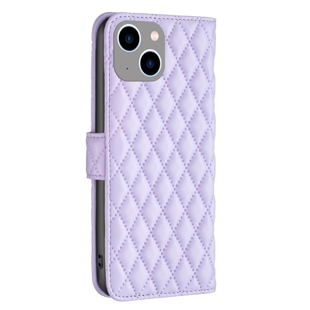 Lompakkokotelot iPhone 15 Quilted liila