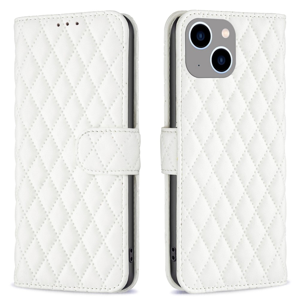 Lompakkokotelot iPhone 15 Quilted valkoinen