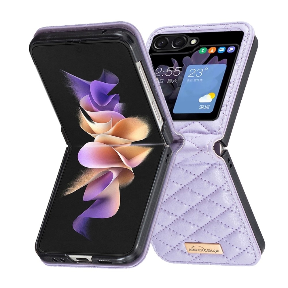 Kotelo Samsung Galaxy Z Flip 5 Quilted liila