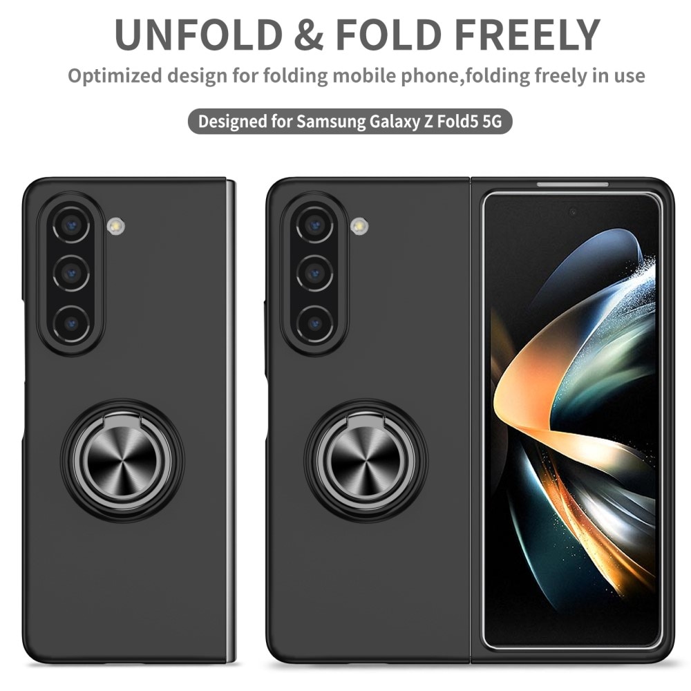 Samsung Galaxy Z Fold 5 Kuori magneettinen rengaspidikkeellä musta