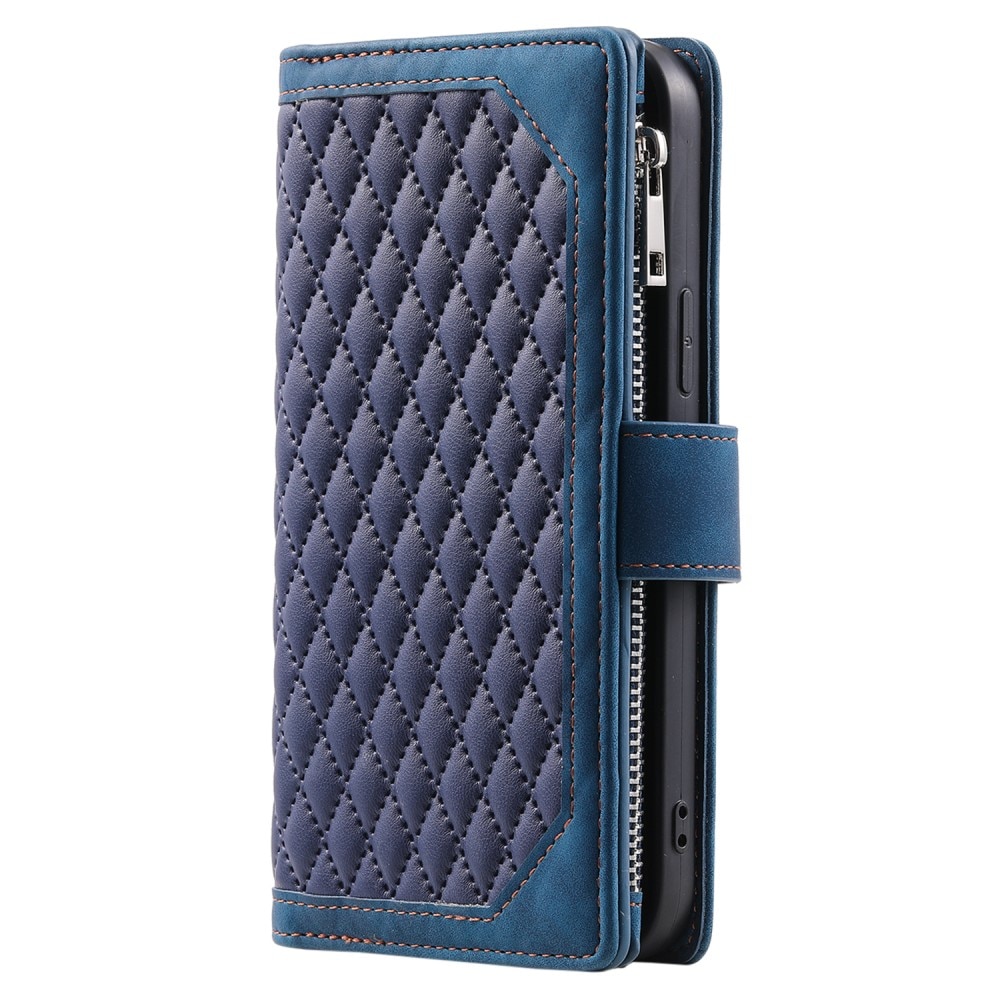 Lompakkolaukku iPhone 15 Quilted Sininen