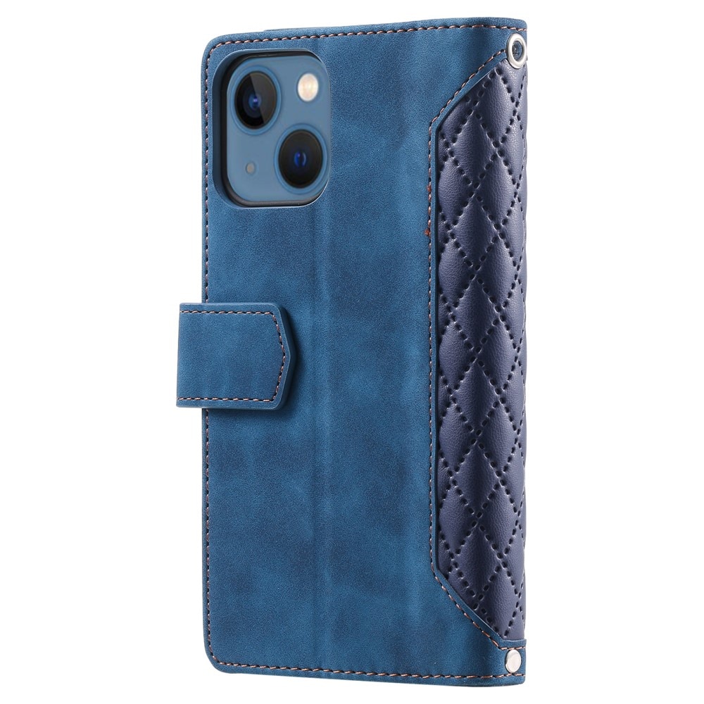 Lompakkolaukku iPhone 15 Quilted Sininen