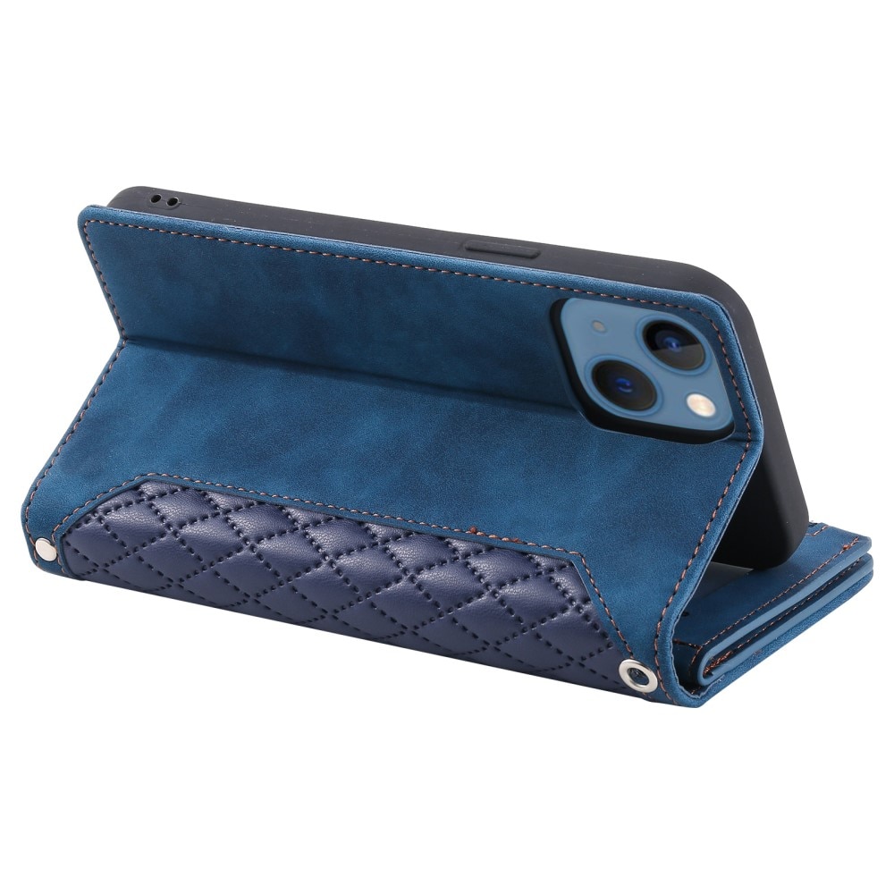 Lompakkolaukku iPhone 15 Quilted Sininen