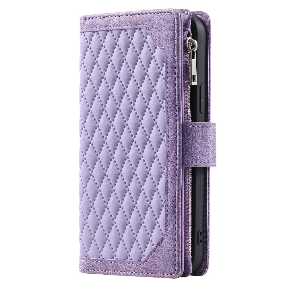 Lompakkolaukku iPhone 15 Quilted Liila