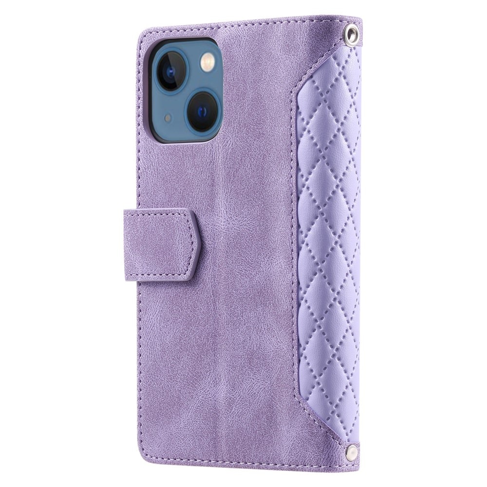 Lompakkolaukku iPhone 15 Quilted Liila