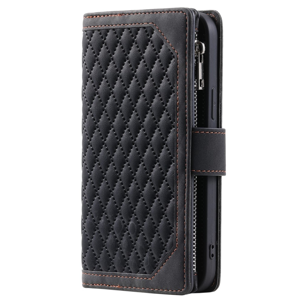 Lompakkolaukku iPhone 15 Plus Quilted Musta