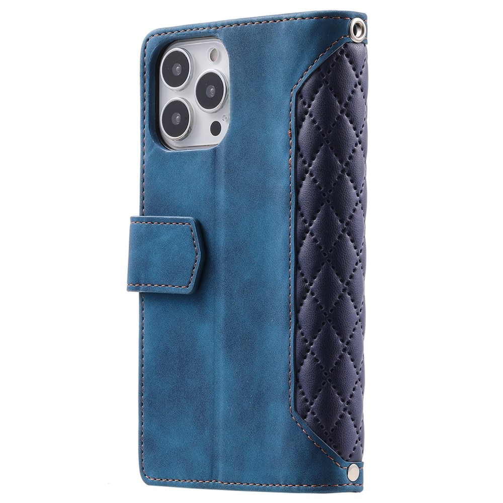 Lompakkolaukku iPhone 15 Pro Quilted Sininen