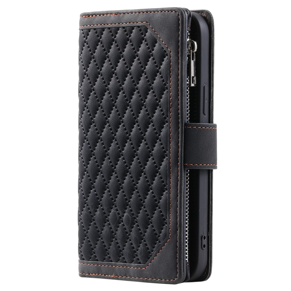 Lompakkolaukku iPhone 15 Pro Quilted Musta