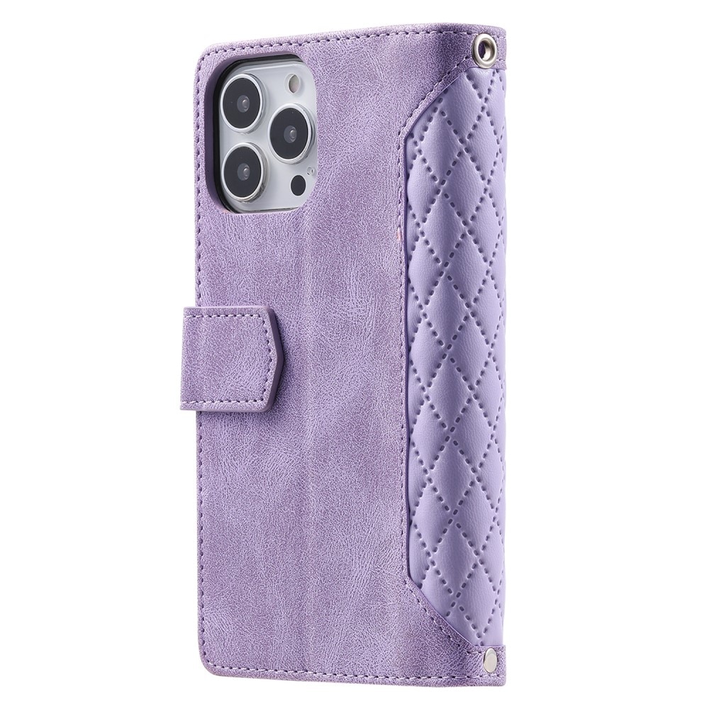 Lompakkolaukku iPhone 15 Pro Max Quilted Liila