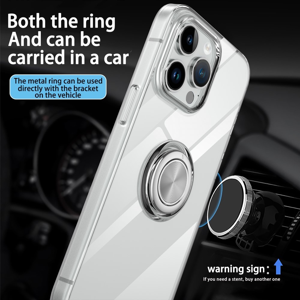 TPU Case Finger Ring Kickstand iPhone 15 transparent