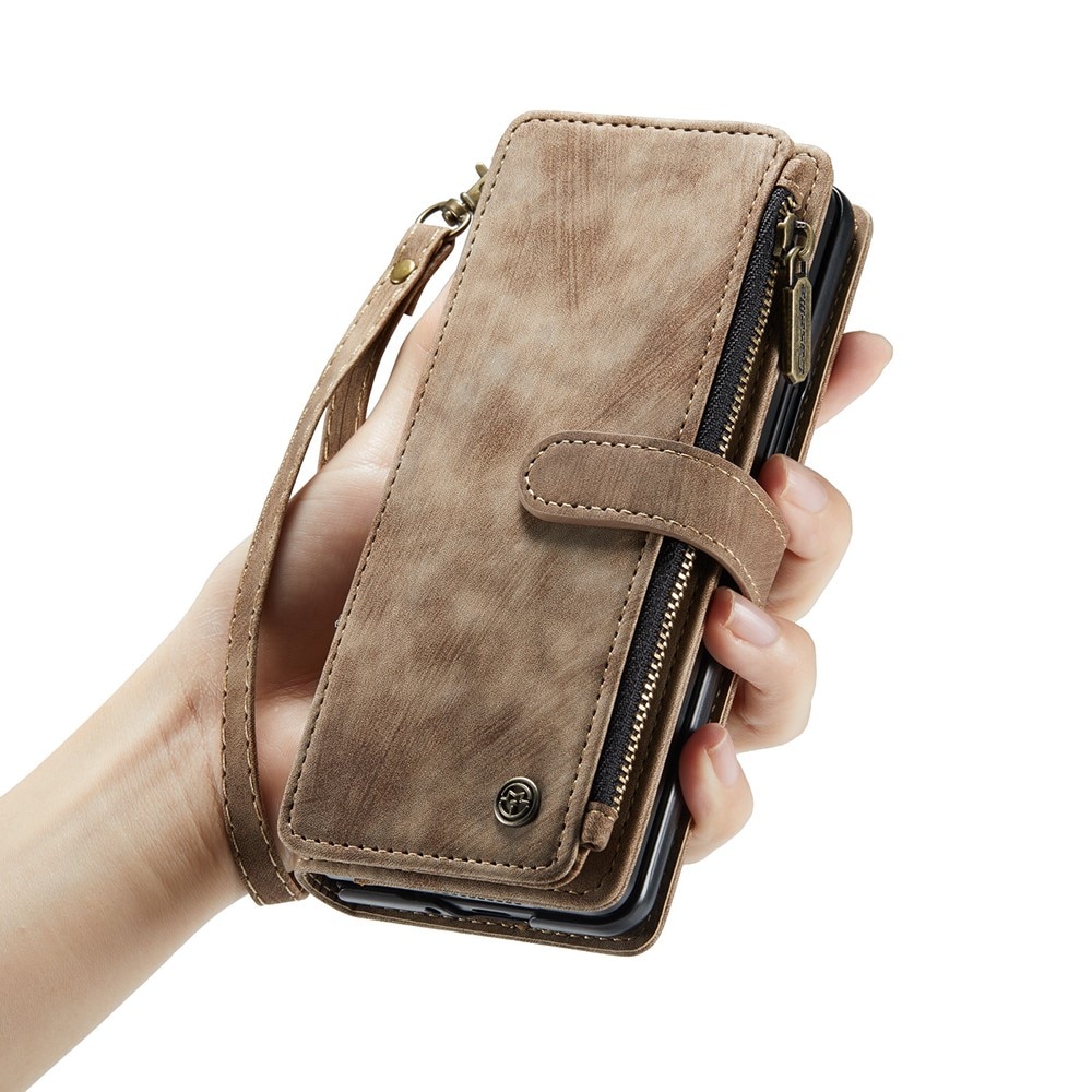 Zipper Wallet Samsung Galaxy Z Fold 5 ruskea