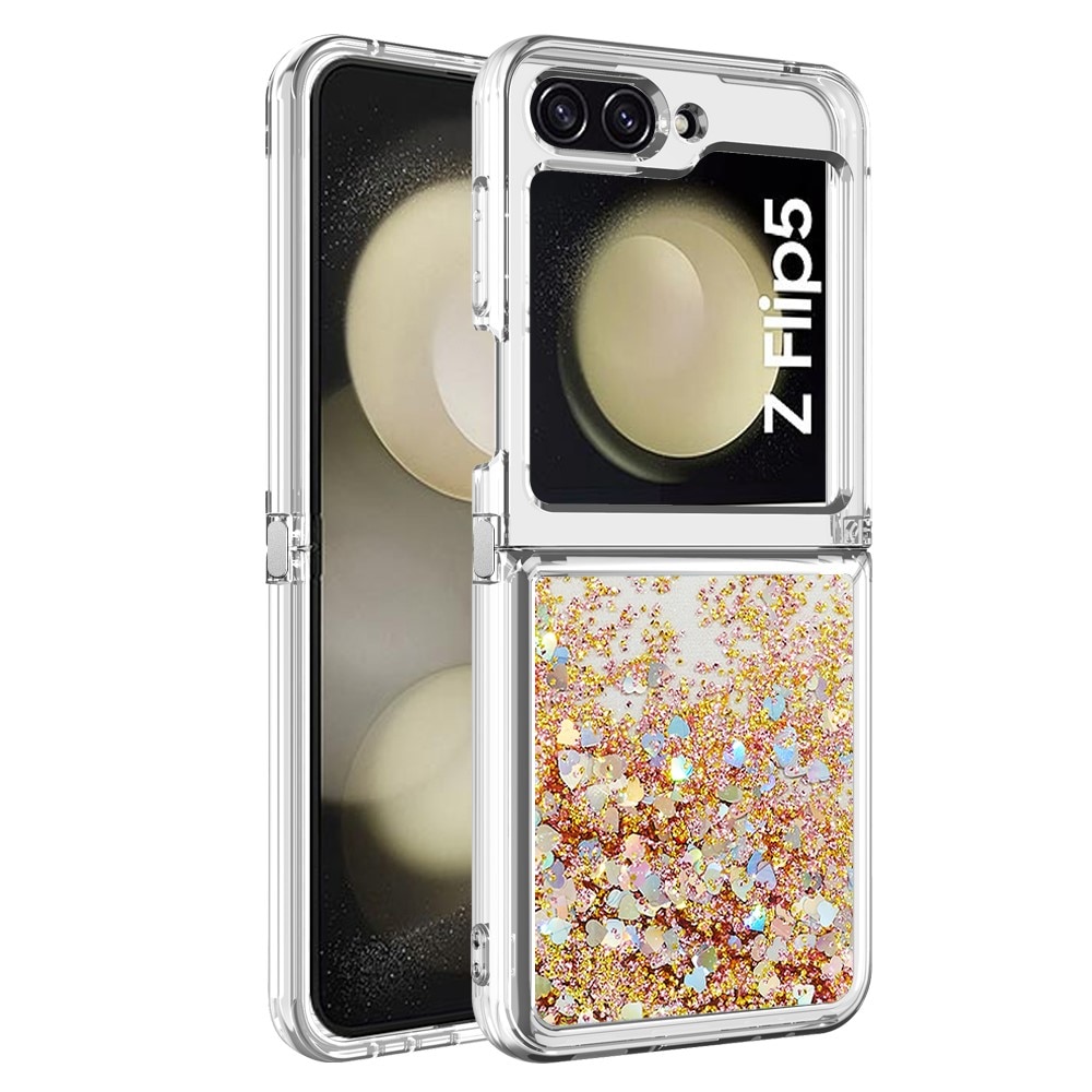 Glitter Powder TPU Kuori Samsung Galaxy Z Flip 5 kulta