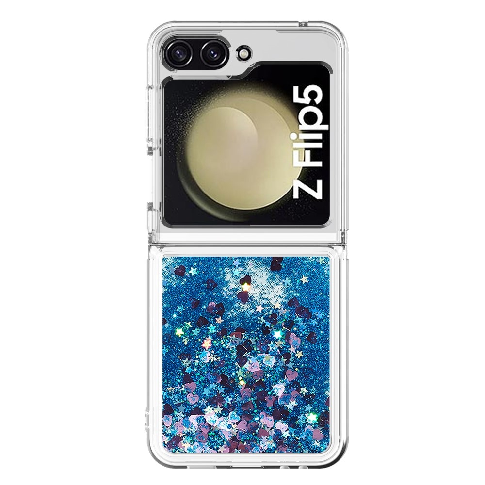 Glitter Powder TPU Kuori Samsung Galaxy Z Flip 5 sininen