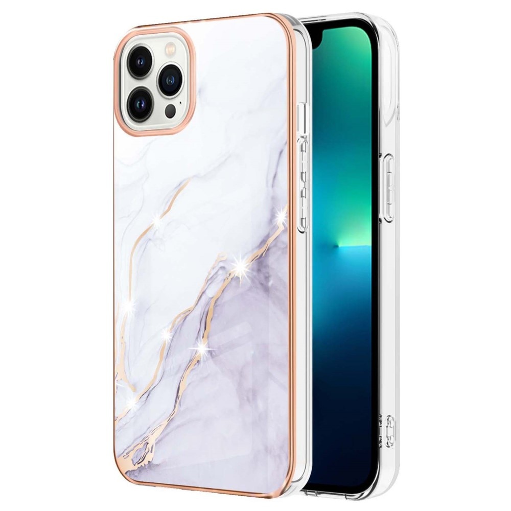 TPU suojakuori iPhone 15 Pro valkoista marmoria