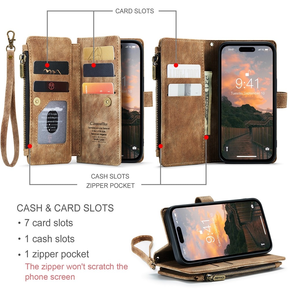 Zipper Wallet iPhone 15 Pro Max Ruskea