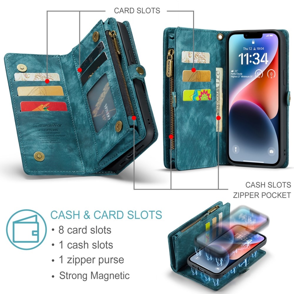 Multi-slot Suojakotelo iPhone 15 Plus sininen