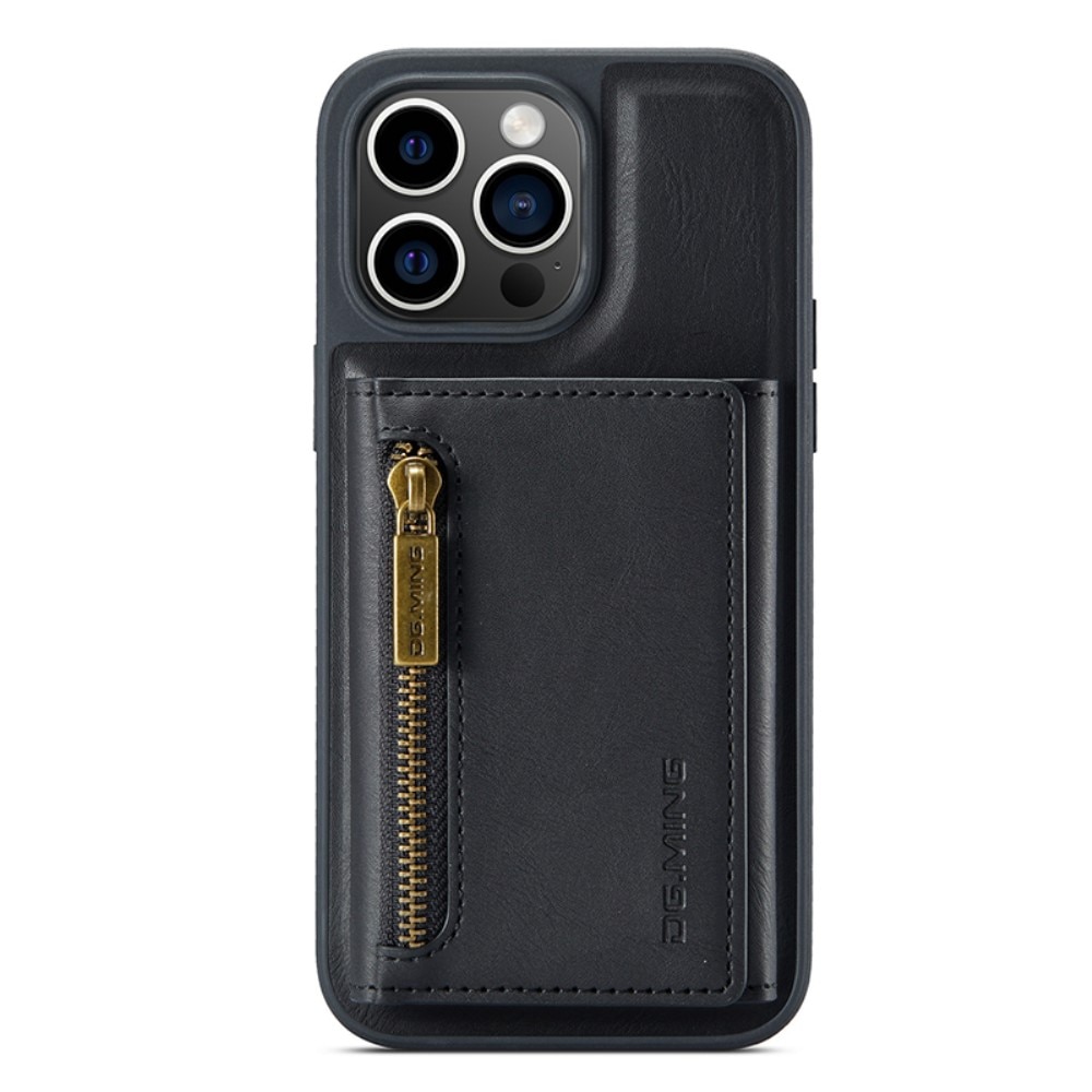 Magnetic Card Slot Zipper Case iPhone 15 Pro Max Black