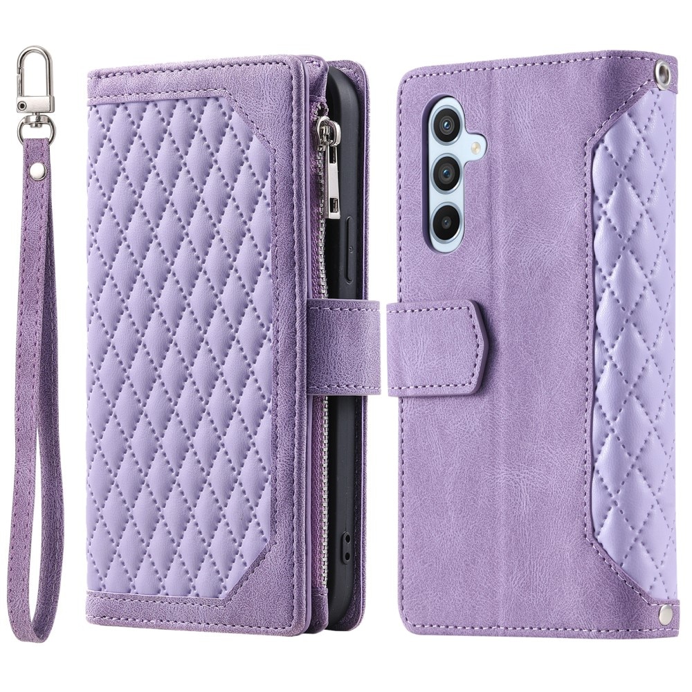 Lompakkolaukku Samsung Galaxy S24 Quilted Liila