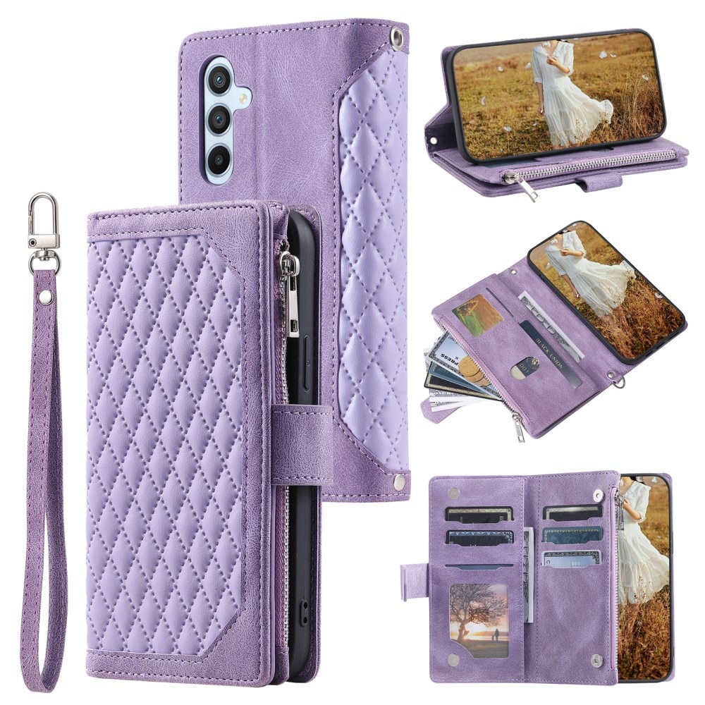 Lompakkolaukku Samsung Galaxy S24 Quilted Liila