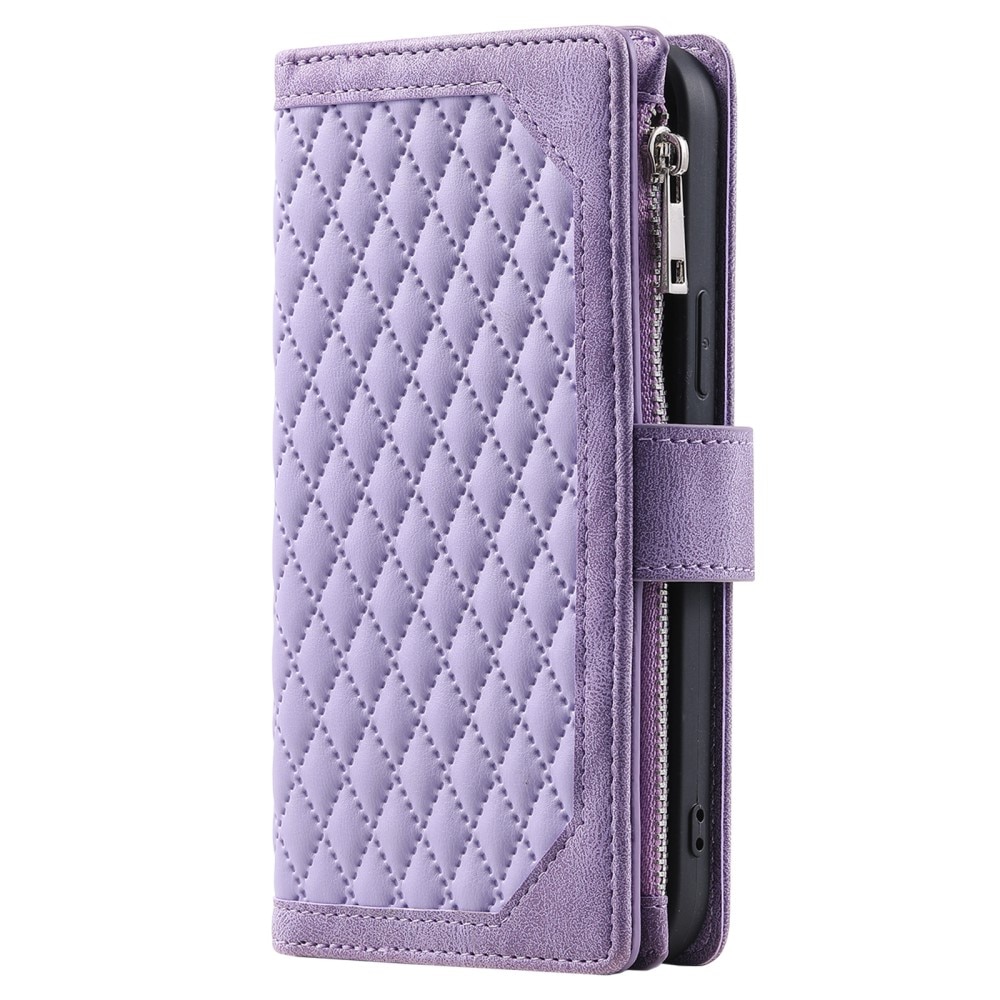 Lompakkolaukku Samsung Galaxy S24 Quilted Liila