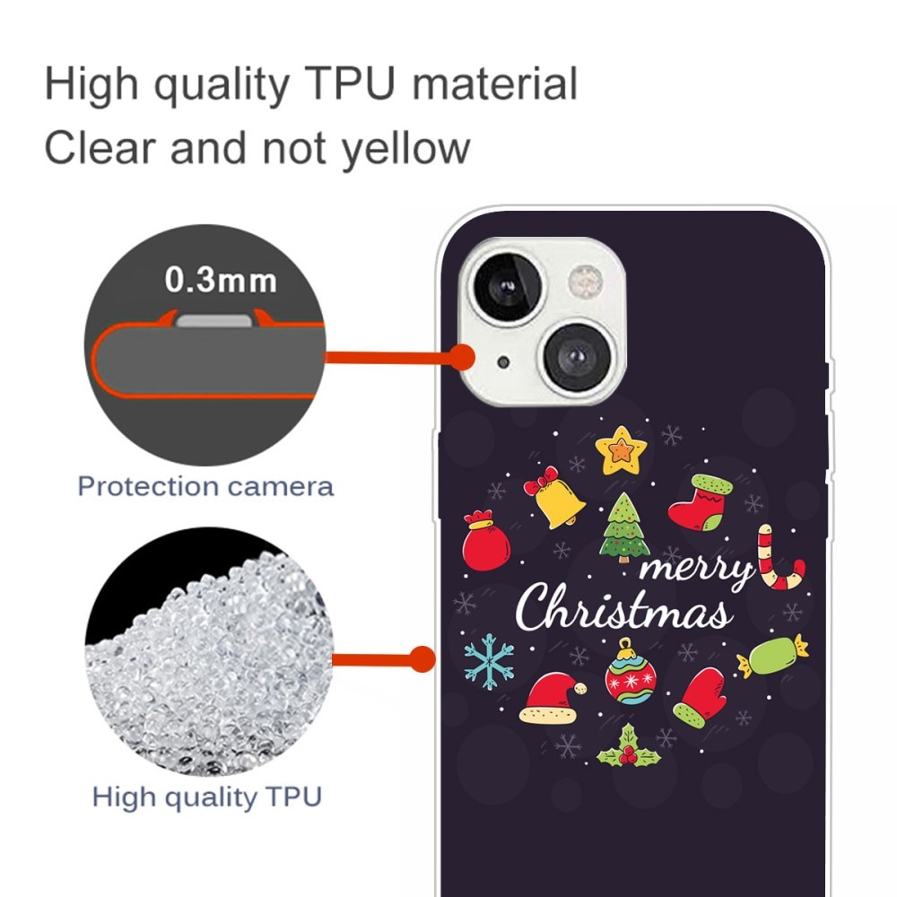 TPU suojakuori Joulukuviolla iPhone 15 - Merry Christmas