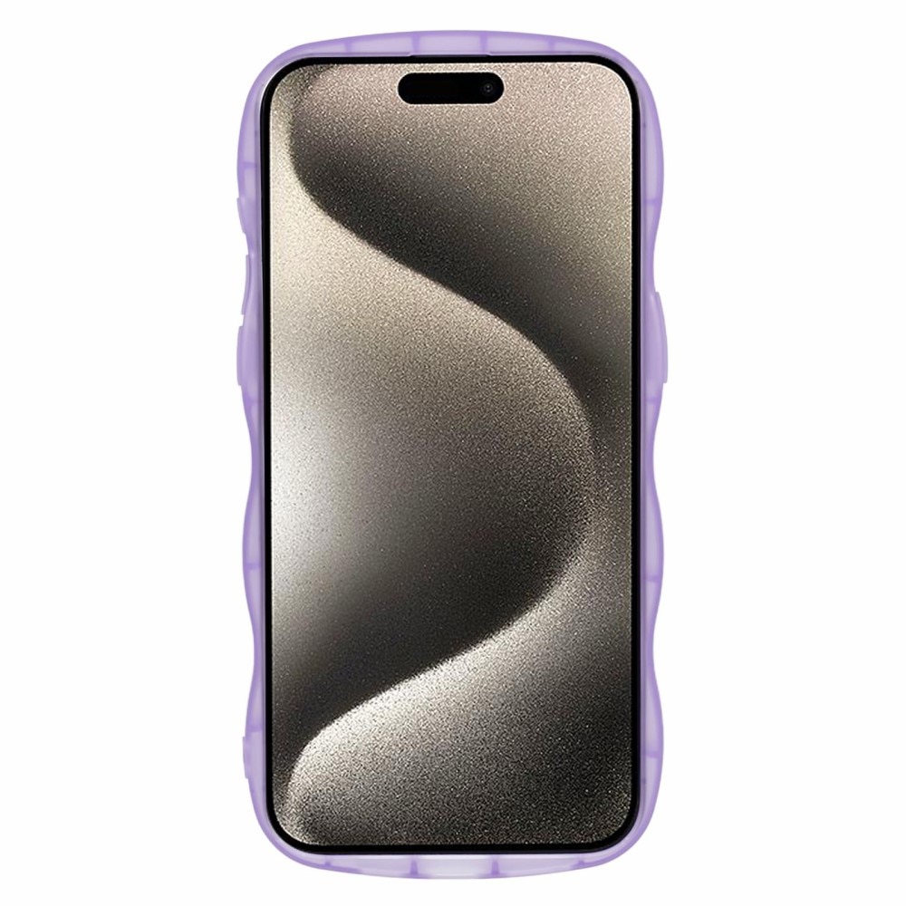 Wavy Edge Glitterikuori iPhone 15 Pro Max liila