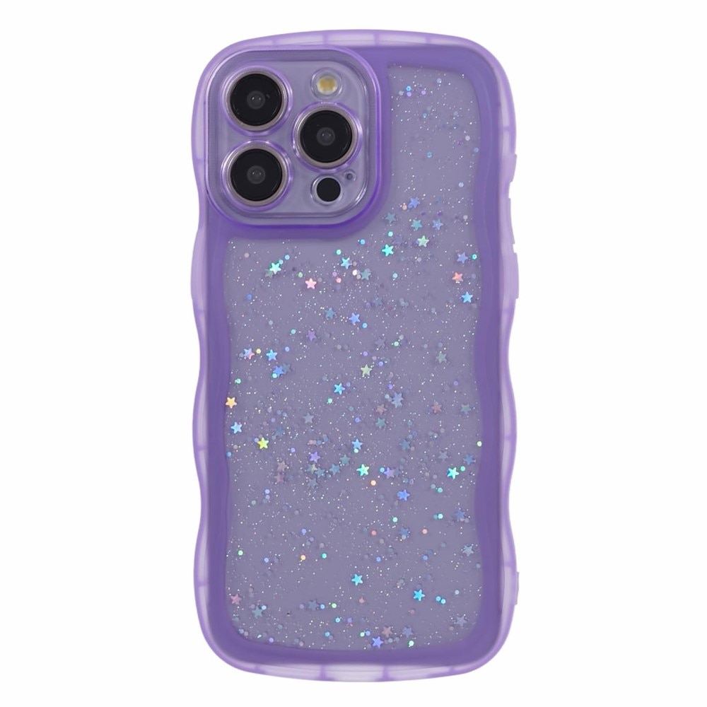 Wavy Edge Glitterikuori iPhone 15 Pro Max liila