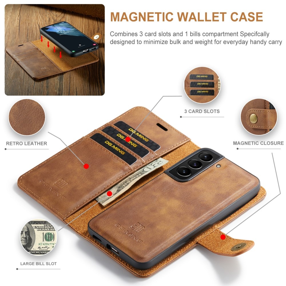 Magnet Wallet Samsung Galaxy S24 Plus Cognac