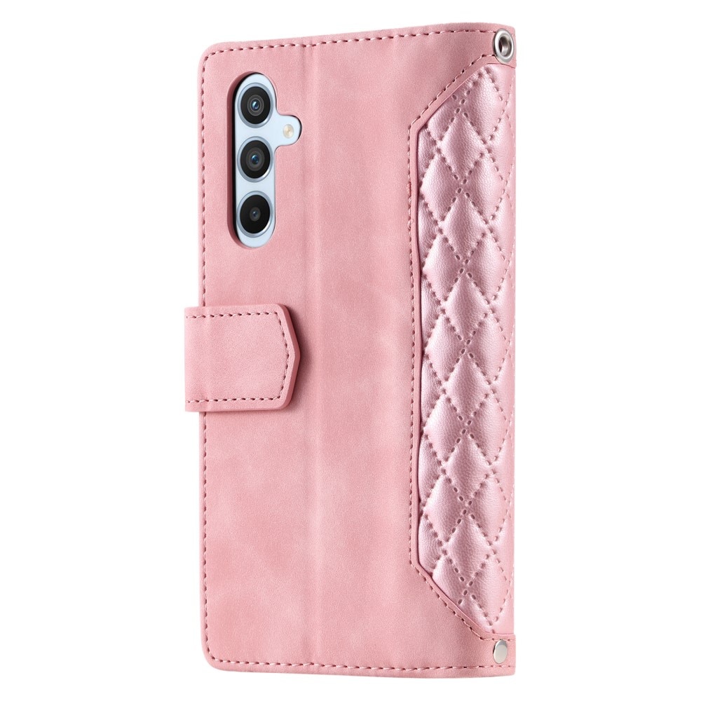 Lompakkolaukku Samsung Galaxy A55 Quilted Vaaleanpunainen