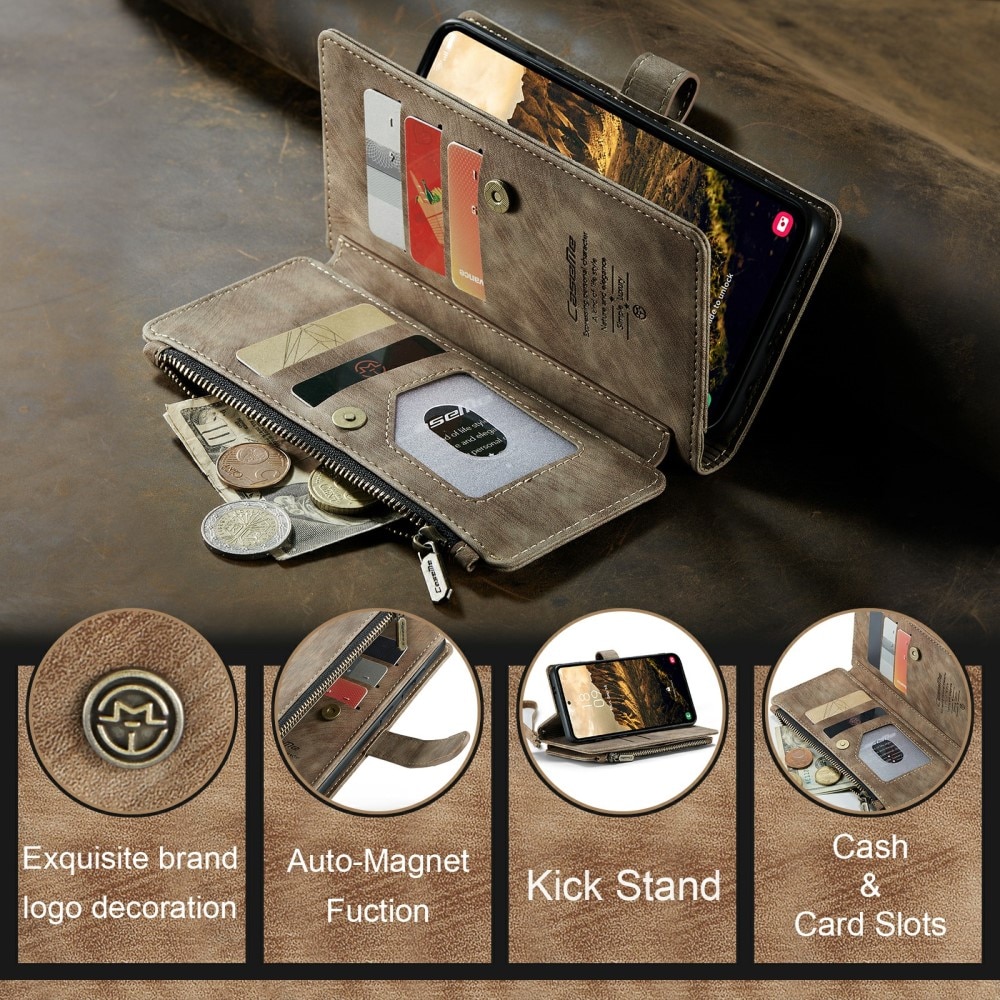 Zipper Wallet Samsung Galaxy S24 Ruskea