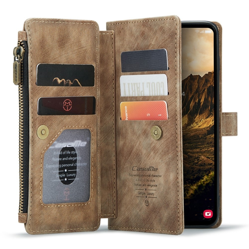 Zipper Wallet Samsung Galaxy S24 Ruskea