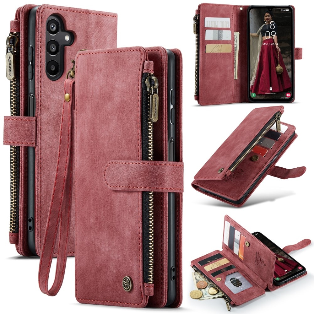 Zipper Wallet Samsung Galaxy A15 Punainen