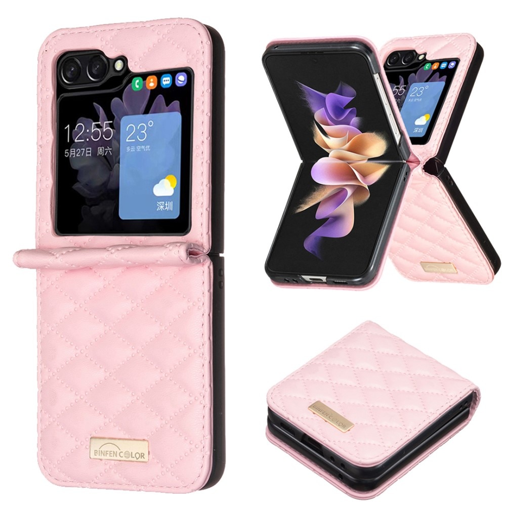 Kotelo Samsung Galaxy Z Flip 6 Quilted vaaleanpunainen