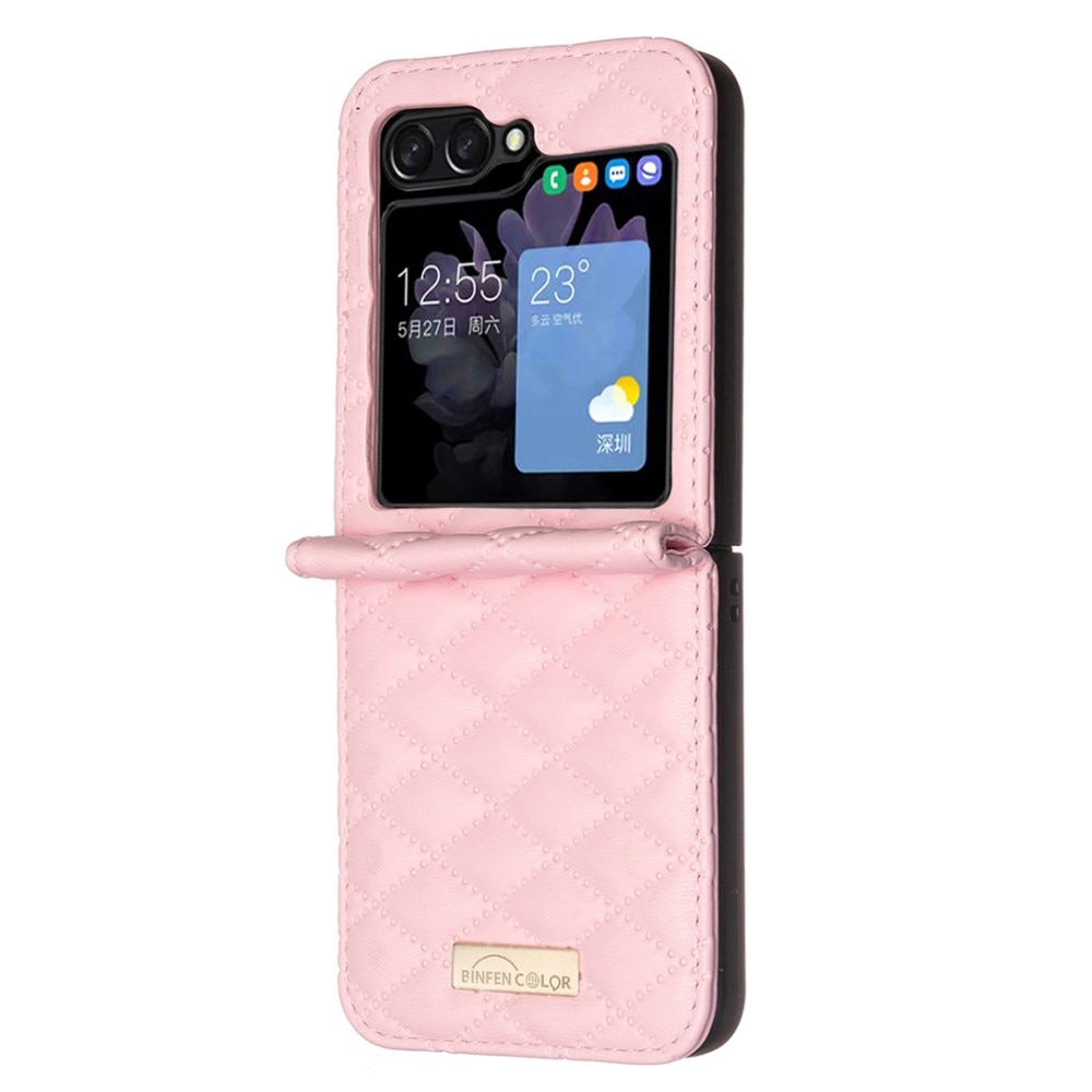 Kotelo Samsung Galaxy Z Flip 6 Quilted vaaleanpunainen