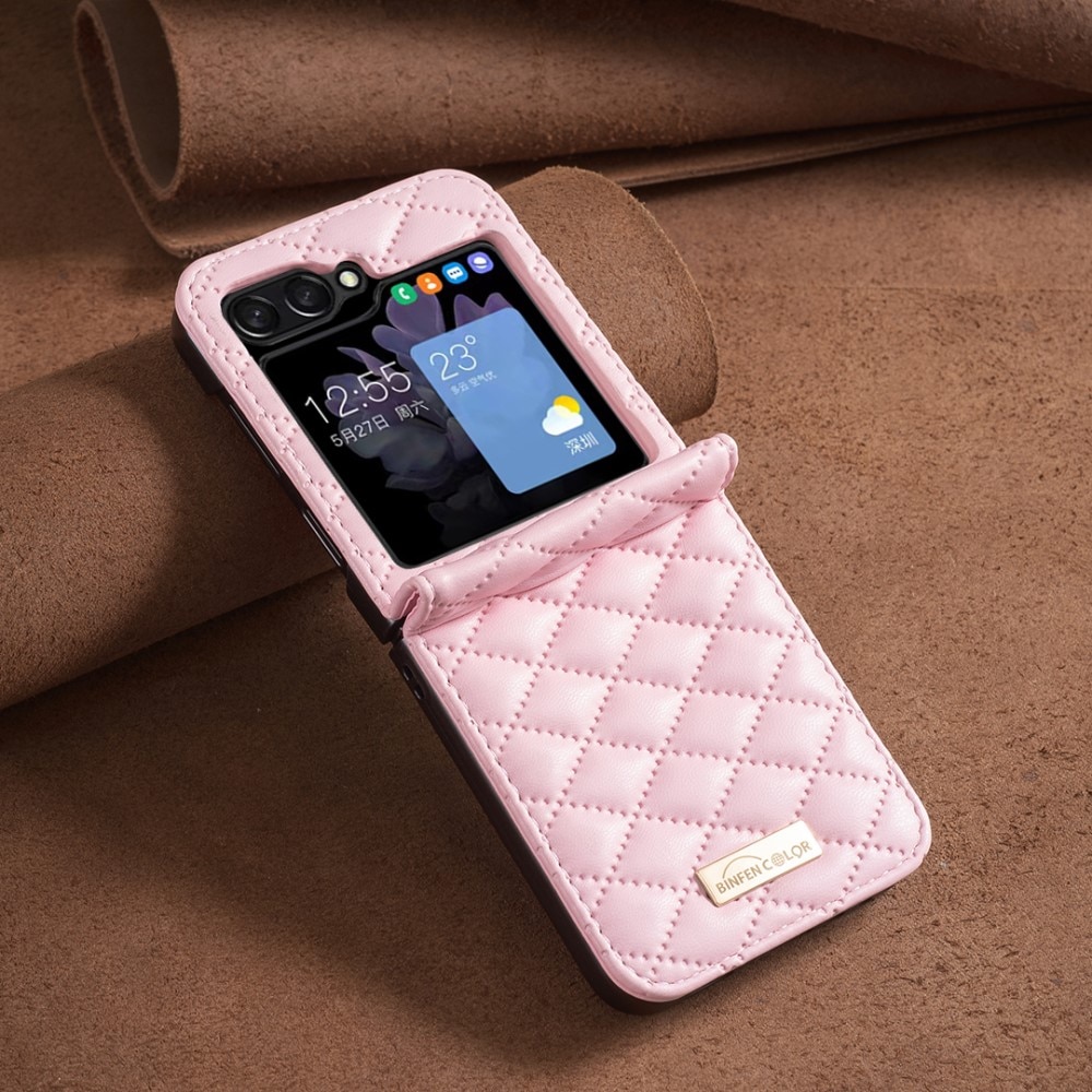 Kotelo Samsung Galaxy Z Flip 6 Quilted vaaleanpunainen