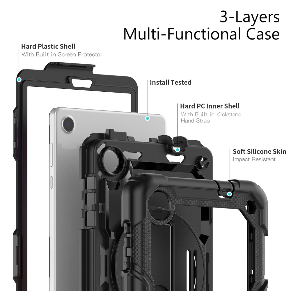 Iskunkestävä Full Protection Hybridikuori Lenovo Tab M8 (4th Gen) musta