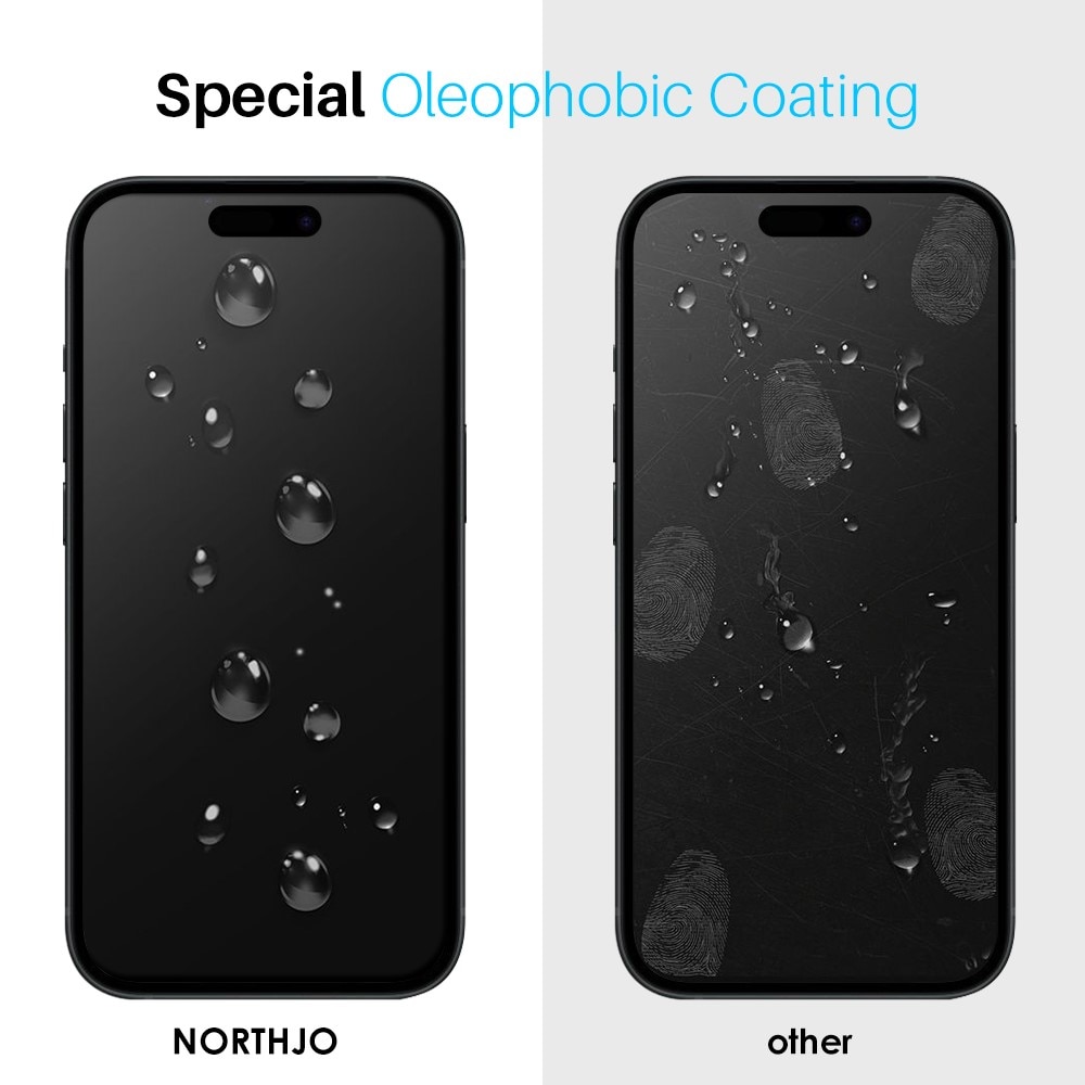 Näytön Panssarilasi  näytönsuoja asennuskehyksellä iPhone 15 Pro (2-pack)