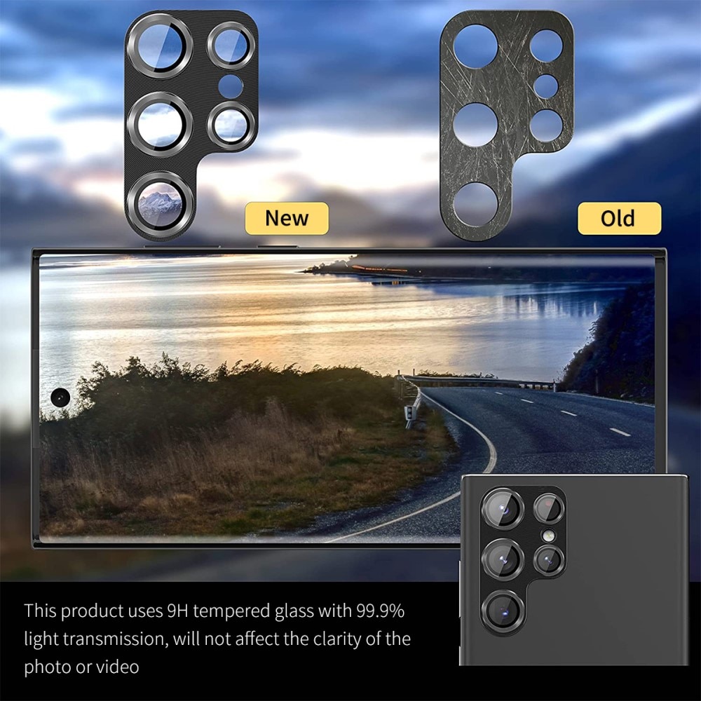 Panssarilasi Takakameroille alumiiniseos Samsung Galaxy S25 Ultra musta